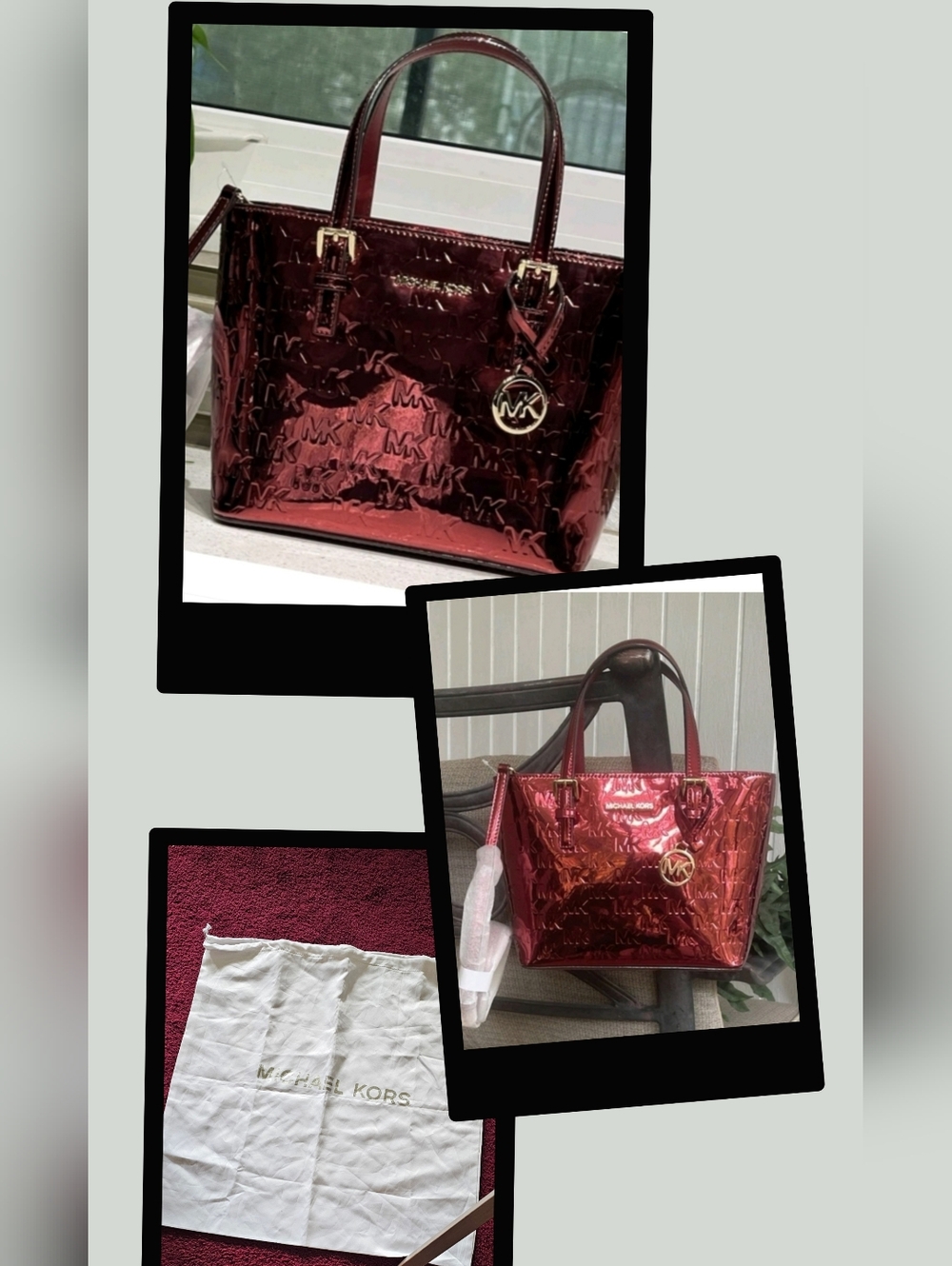 ❤️▪︎Mirror Finish MK Jet Set Cherry Tote/Crossbody